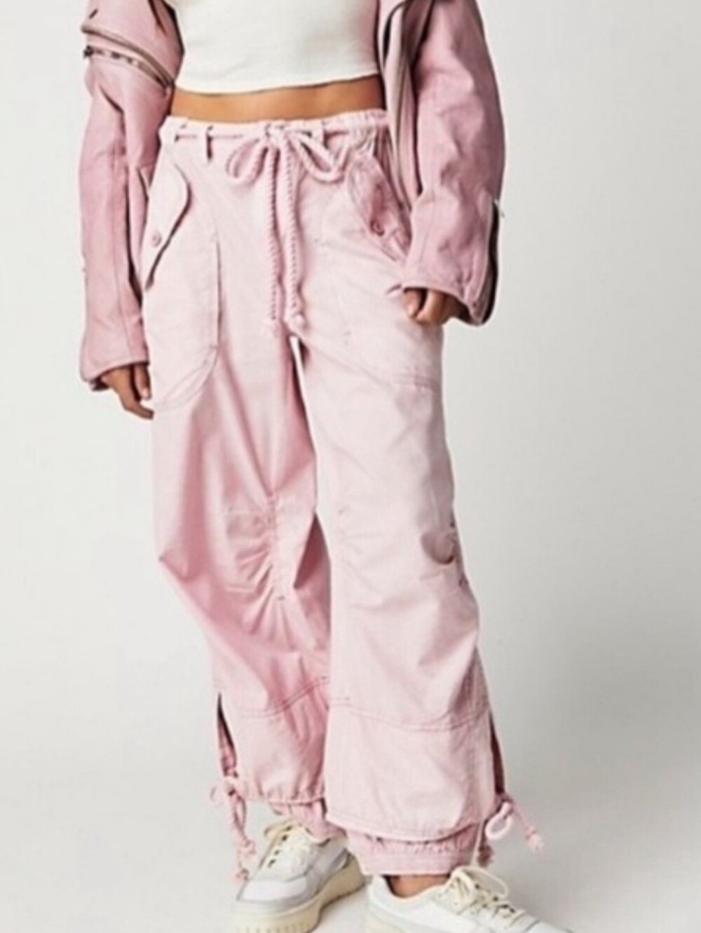 Free People "Big Blooms" parachute pant in orchid, size L